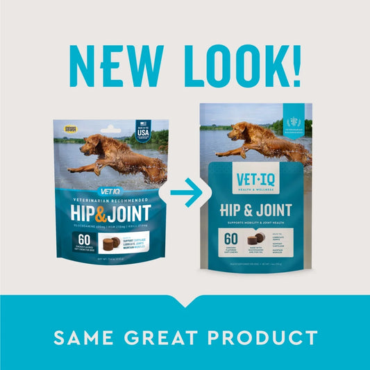 Vetiq Hip and Joint Soft Chews for Dogs - Delicious Chicken Flavor, 60 Count (3 Pack) - 7.4 Oz