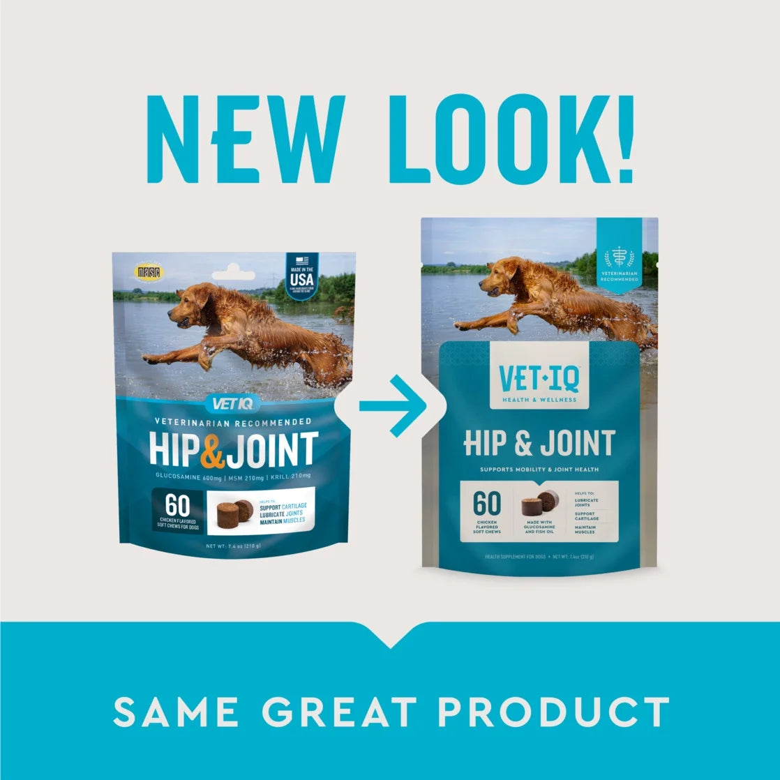 Vetiq Hip and Joint Soft Chews for Dogs - Delicious Chicken Flavor, 60 Count (3 Pack) - 7.4 Oz