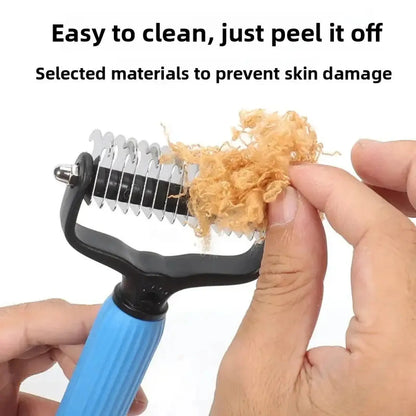 Ultimate Pet Grooming Tool: Double-Sided Stainless Steel Comb for Effortless Shedding and Tangle-Free Coats