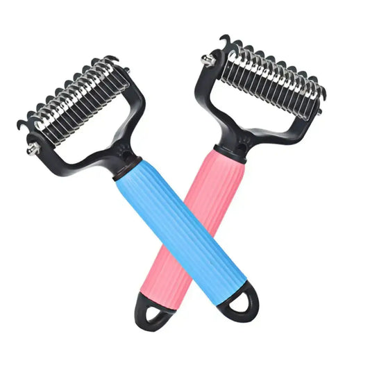 Ultimate Pet Grooming Tool: Double-Sided Stainless Steel Comb for Effortless Shedding and Tangle-Free Coats