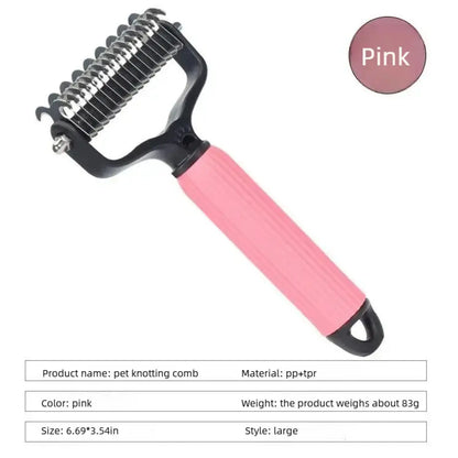 Ultimate Pet Grooming Tool: Double-Sided Stainless Steel Comb for Effortless Shedding and Tangle-Free Coats